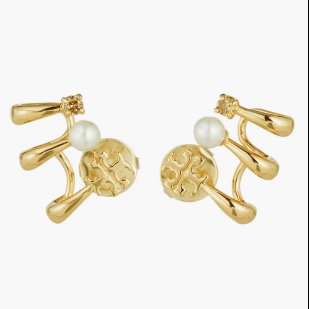 Tory Burch Gold Logo Earrings